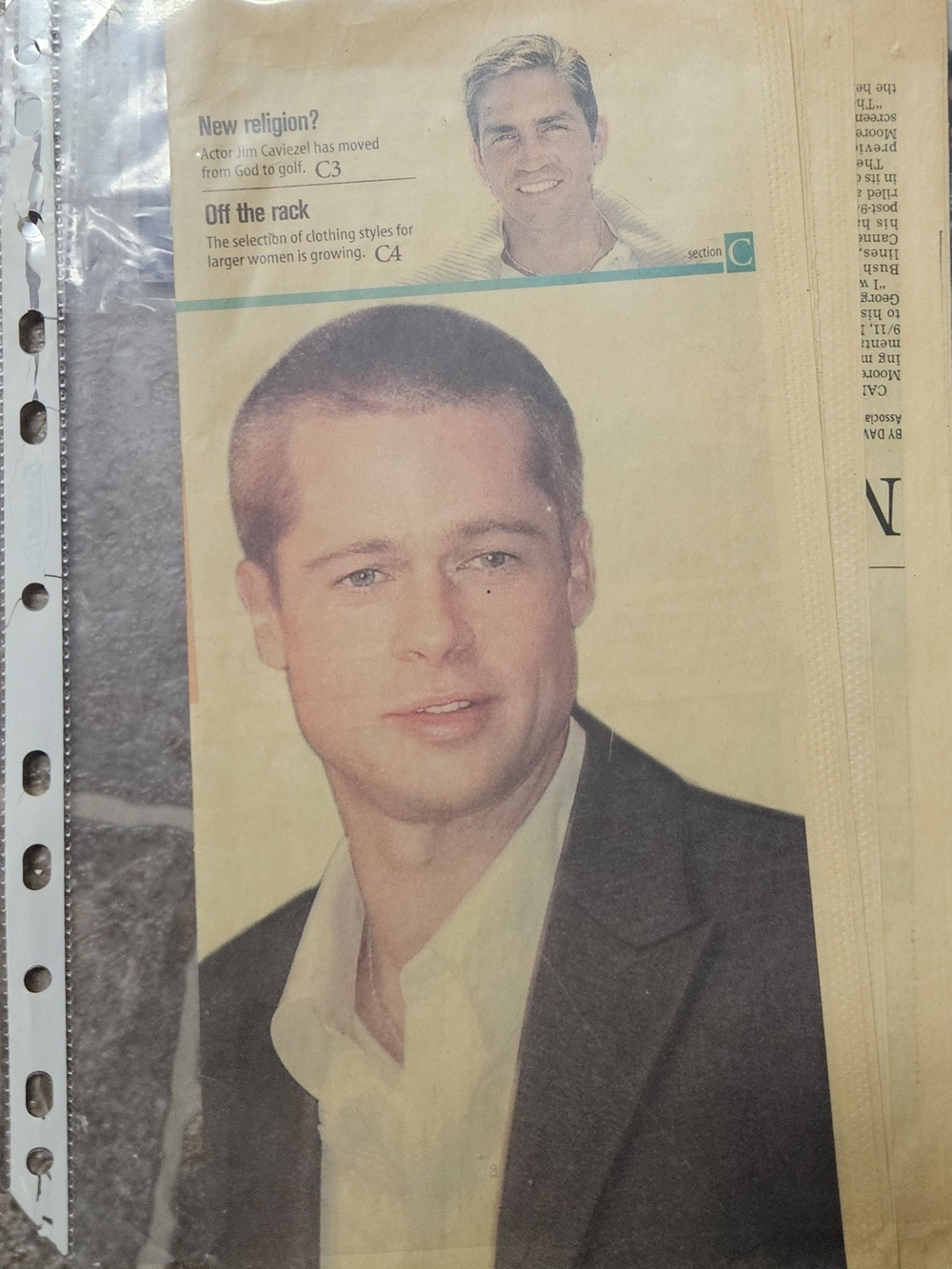3/$20 Brad Pitt Newspaper Photo & Movie Entertainment Magazine